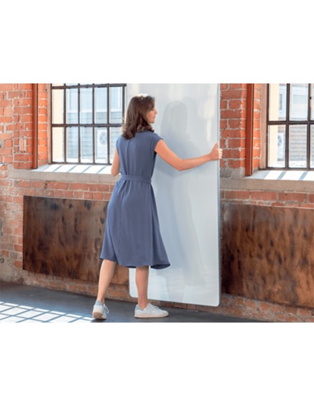 Pizarra blanca nobo movemeet extraible y portatil marco negro doble cara magnetica 1800x900 mm