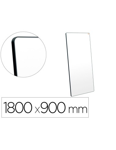 Pizarra blanca nobo movemeet extraible y portatil marco negro doble cara magnetica 1800x900 mm