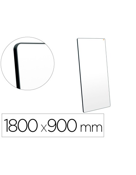 Pizarra blanca nobo movemeet extraible y portatil marco negro doble cara magnetica 1800x900 mm