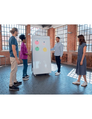 Pizarra blanca nobo movemeet extraible y portatil marco negro doble cara magnetica 1800x900 mm