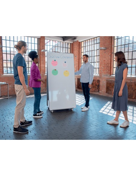 Pizarra blanca nobo movemeet extraible y portatil marco negro doble cara magnetica 1800x900 mm