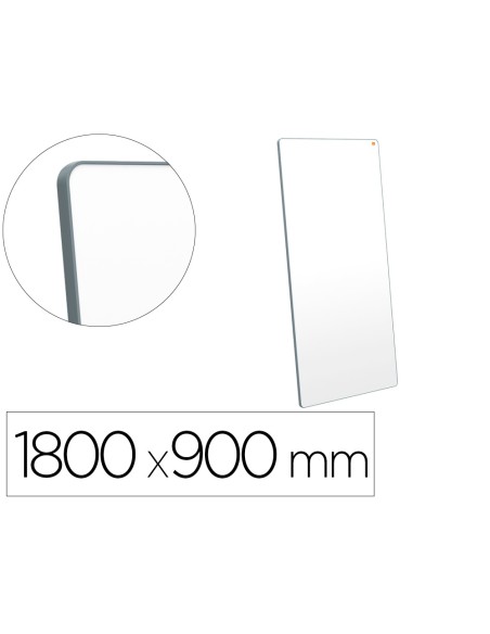 Pizarra blanca nobo movemeet extraible y portatil marco gris doble cara magnetica 1800x900 mm