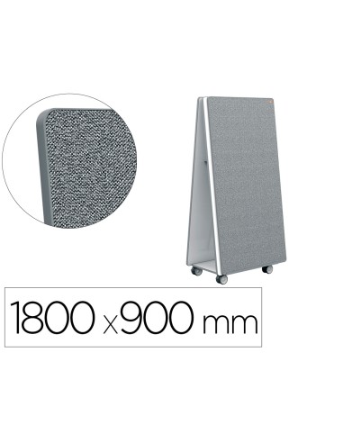 Sistema movil nobo movemeet 2 pizarra magnetica doble cara y 2 pizarras blancas tablero de anuncios 1800x900