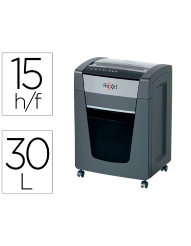 Destructora de documentos rexel momentum extra p515 capacidad corte 15 h p5 destruye grapas clips cd y