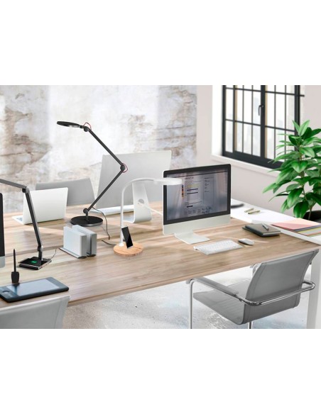 Lampara de oficina cep silva flex base bambu 160x160x600 mm Lampara de oficina cep silva flex base bambu 160x160x600 mm