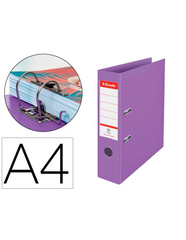 Archivador de palanca esselte colour breeze carton forrado pvc din a4 lomo 75 mm color malva