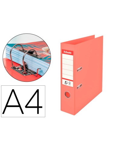 Archivador de palanca esselte colour breeze carton forrado pvc din a4 lomo 75 mm color coral