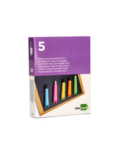 Portatizas plastico liderpapel magnetico colores surtidos caja de 5 unidades