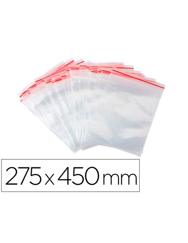 Bolsa plastico autocierre q connect 275x450 mm paquete de 100 unidades