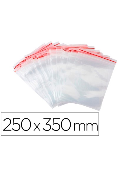Bolsa plastico autocierre q connect 250x350 mm paquete de 100 unidades