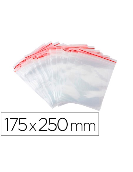 Bolsa plastico autocierre q connect 175x250 mm paquete de 100 unidades