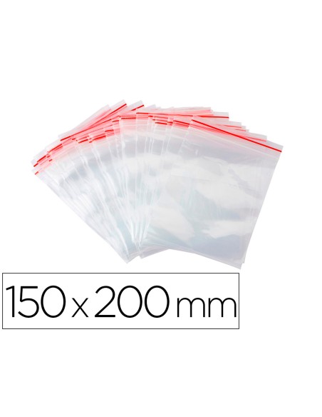 Bolsa plastico autocierre q connect 150x200 mm paquete de 100 unidades