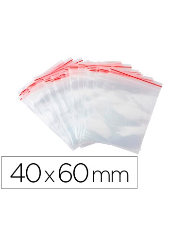 Bolsa plastico autocierre q connect 40x60 mm paquete de 100 unidades