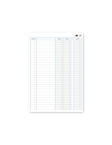 Libro liderpapel folio cartone 100 hojas cuentas corrientes debe haber y saldo