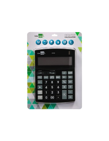 Calculadora liderpapel sobremesa xf29 12 digitos solar y pilas color negro 190x140x30 mm