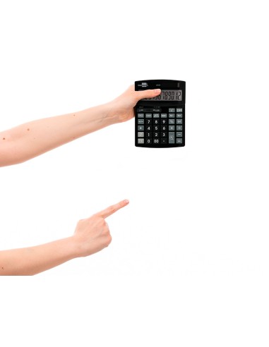 Calculadora liderpapel sobremesa xf29 12 digitos solar y pilas color negro 190x140x30 mm