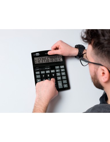 Calculadora liderpapel sobremesa xf29 12 digitos solar y pilas color negro 190x140x30 mm