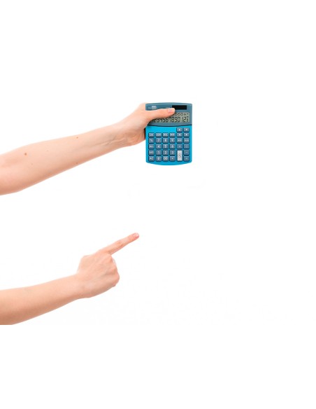Calculadora liderpapel sobreme sa xf28 12 digitos dos lineas coste venta margen y tasas solar y pilas azul 155x115x25 mm