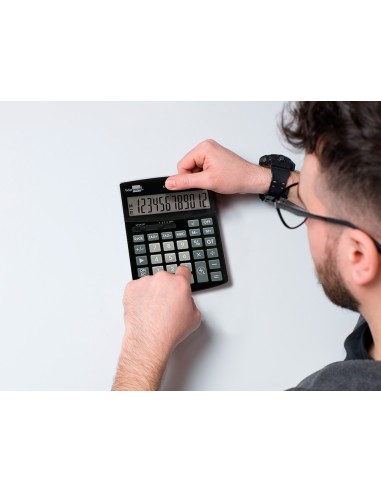 Calculadora liderpapel sobremesa xf27 12 digitos tasas solar y pilas color negro 155x115x25 mm