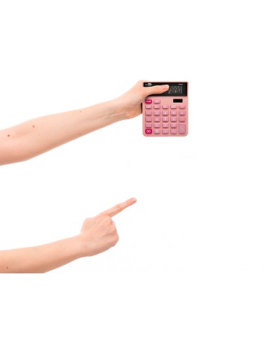 Calculadora liderpapel sobremesa xf23 10 digitos solar y pilas color rosa 127x105x24 mm
