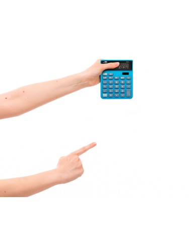 Calculadora liderpapel sobremesa xf21 10 digitos solar y pilas color azul 127x105x24 mm