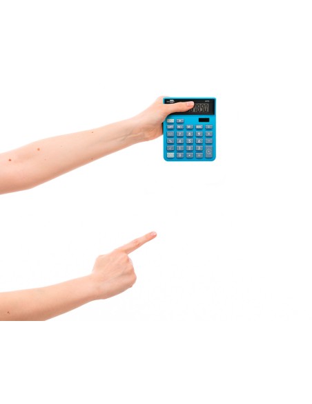 Calculadora liderpapel sobremesa xf21 10 digitos solar y pilas color azul 127x105x24 mm