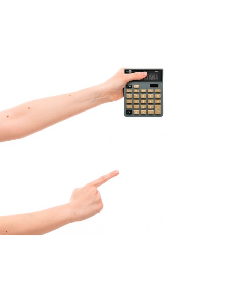 Calculadora liderpapel sobremesa xf18 8 digitos solar y pilas color gris 127x105x24 mm