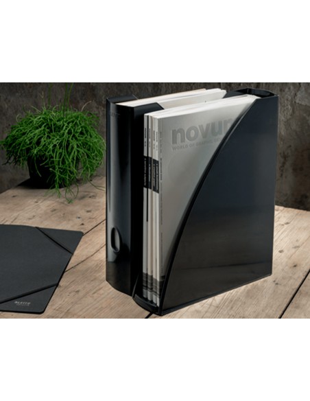 Revistero leitz recycle lomo 70 mm color negro