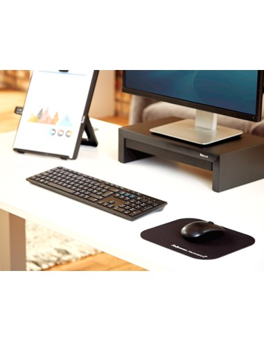 Alfombrilla para raton fellowes con proteccion microban color negro 226x192x3 mm