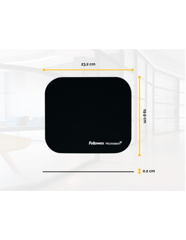Alfombrilla para raton fellowes con proteccion microban color negro 226x192x3 mm