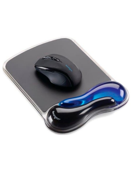 Alfombrilla para raton kensington duo gel con reposamunecas color negro azul 240x182x25 mm