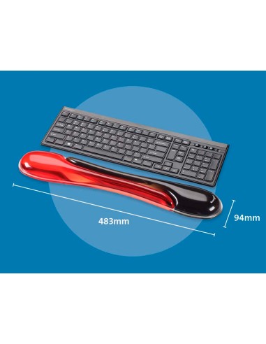 Reposamunecas kensington duo gel teclado color negro rojo 240x182x25 mm