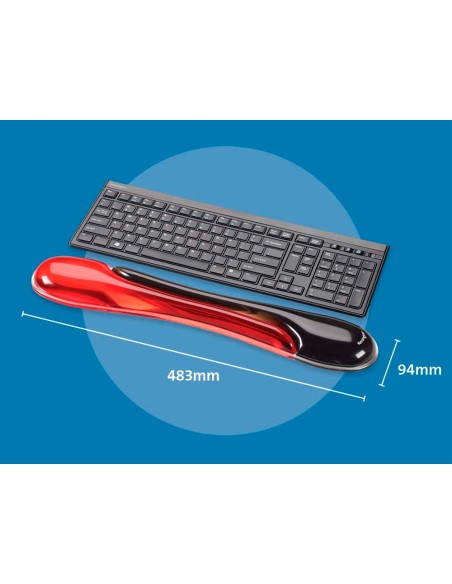 Reposamunecas kensington duo gel teclado color negro rojo 240x182x25 mm