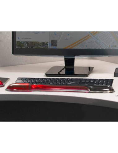 Reposamunecas kensington duo gel teclado color negro rojo 240x182x25 mm