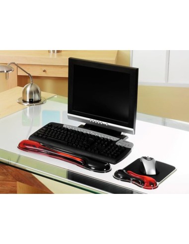 Reposamunecas kensington duo gel teclado color negro rojo 240x182x25 mm