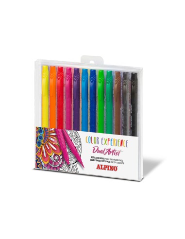 Rotulador alpino dual artist color experience estuche de 12 unidades colores surtidos