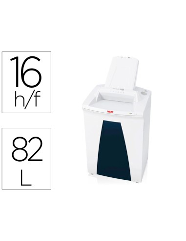 Destructora de documentos hsm securio af500 capacidad corte 16 hojas en particulas destruye grapas clips cd y