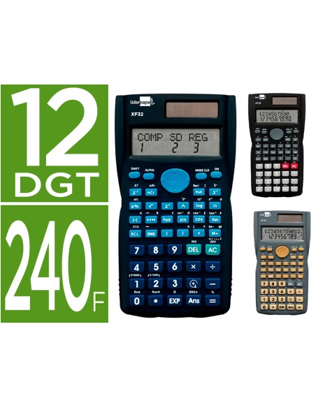 Calculadora liderpapel cientif ica xf35 240 funciones con tapa solar y pilas expositor de 10 unidades colores surtidos Calculadora liderpapel cientif ica xf35 240 funciones con tapa solar y pilas expositor de 10 unidades colores surtidos