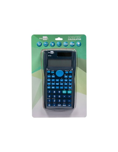 Calculadora liderpapel cientifica xf32 12 digitos 240 funciones con tapa solar y pilas color azul 156x85x20