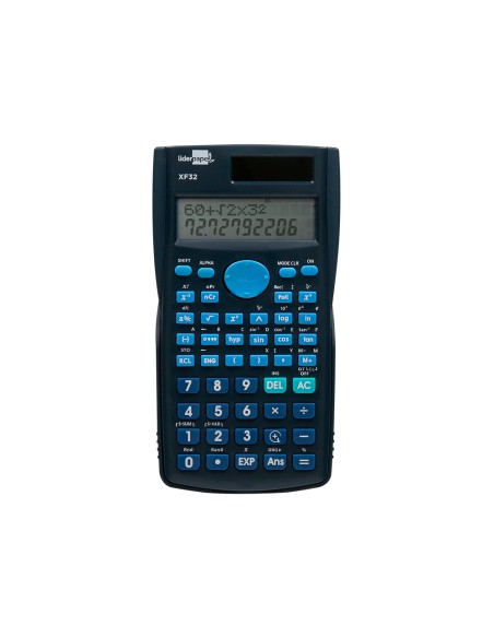 Calculadora liderpapel cientifica xf32 12 digitos 240 funciones con tapa solar y pilas color azul 156x85x20