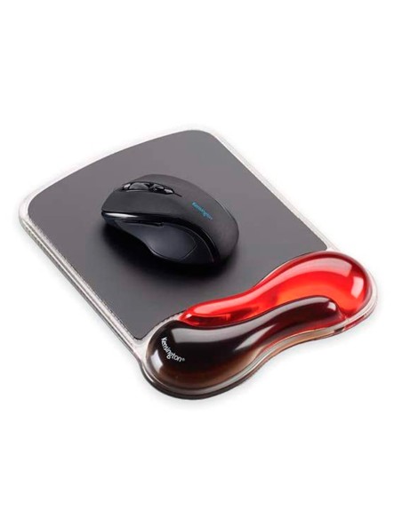 Alfombrilla para raton kensington duo gel con reposamunecas color negro rojo 240x182x25 mm