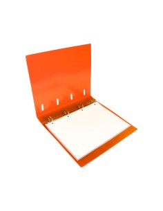 Carpeta con recambio liderpapel a4 cuadro 5mm 100 hojas 80g polipropileno 4 anillas 40mm naranja fluor