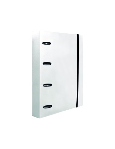 Carpeta con recambio liderpapel a4 cuadro 5mm 100 hojas 80g polipropileno 4 anillas 40mm transparente