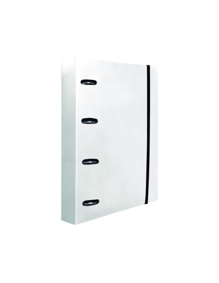 Carpeta con recambio liderpapel a4 cuadro 5mm 100 hojas 80g polipropileno 4 anillas 40mm transparente