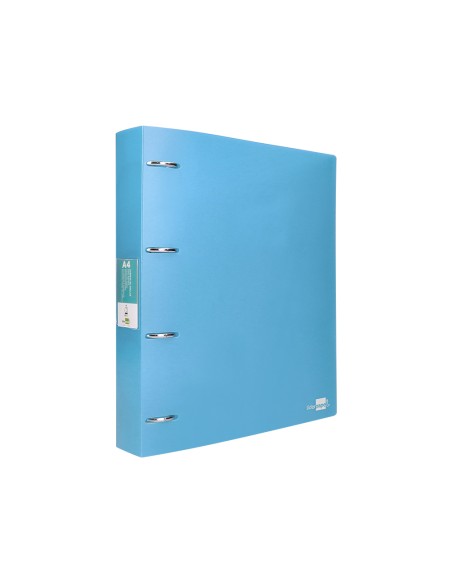 Carpeta liderpapel 4 anillas mixtas 40 mm polipropileno din a4 celeste opaco