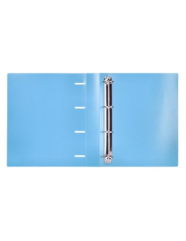 Carpeta liderpapel 4 anillas mixtas 40 mm polipropileno din a4 celeste opaco