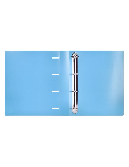 Carpeta liderpapel 4 anillas mixtas 40 mm polipropileno din a4 celeste opaco