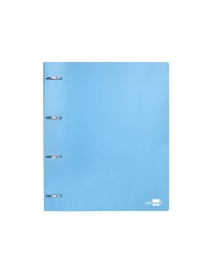 Carpeta liderpapel 4 anillas mixtas 40 mm polipropileno din a4 celeste opaco