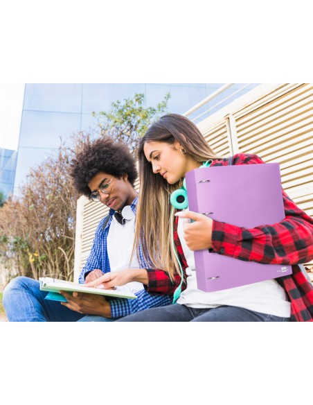 Carpeta liderpapel 4 anillas mixtas 40 mm polipropileno din a4 lavanda opaco