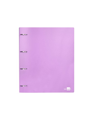 Carpeta liderpapel 4 anillas mixtas 40 mm polipropileno din a4 lavanda opaco